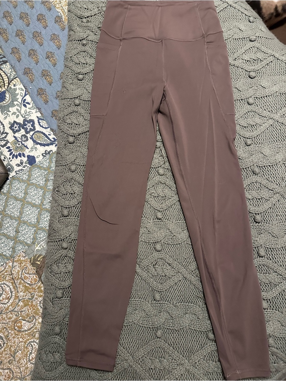 Z Supply Mauve-Taupe High-Rise Leggings with Side Pockets